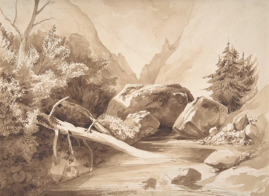 Mountainous Landscape With A Brook