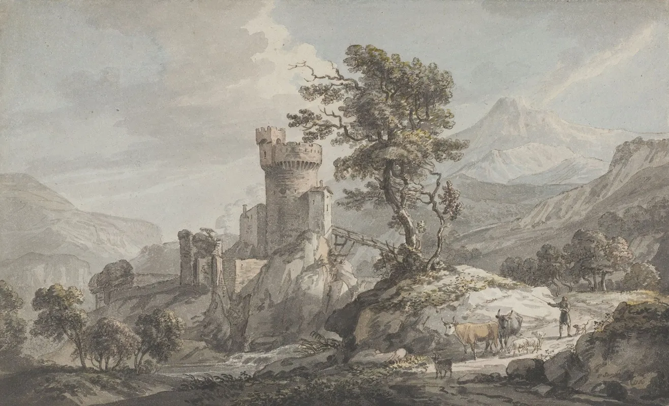 Mountainous Landscape With A Fortress