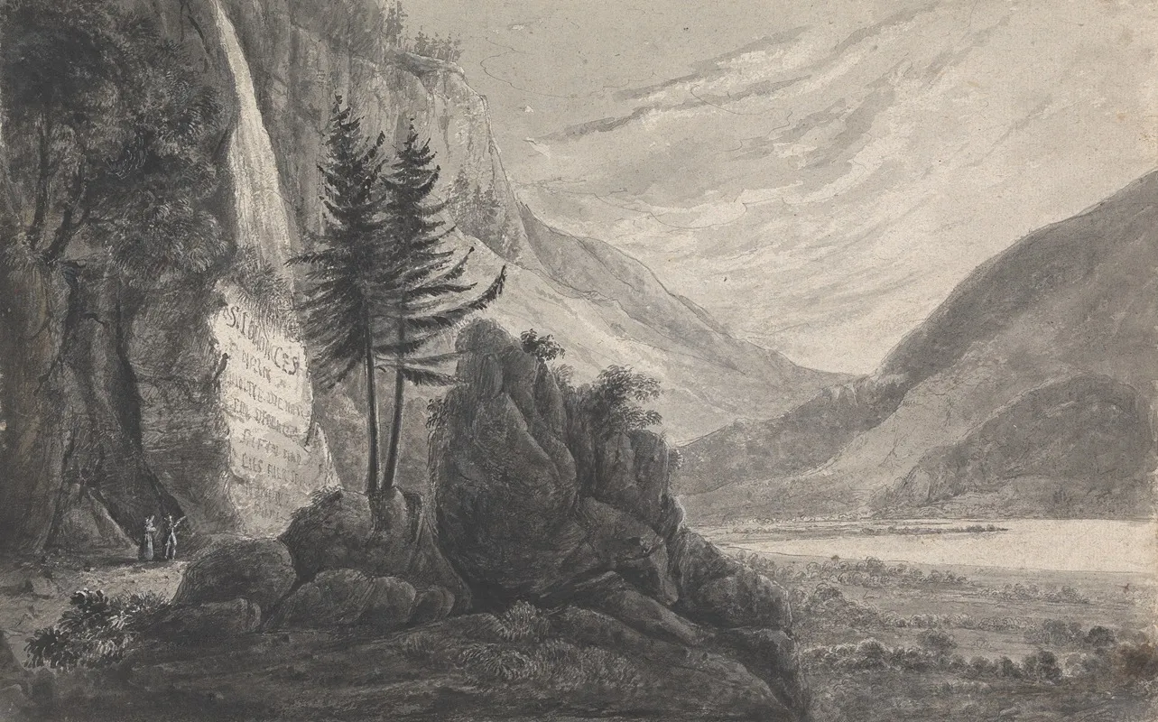 Mountainous Landscape With Inscription To Salomon Gessner Switzerland
