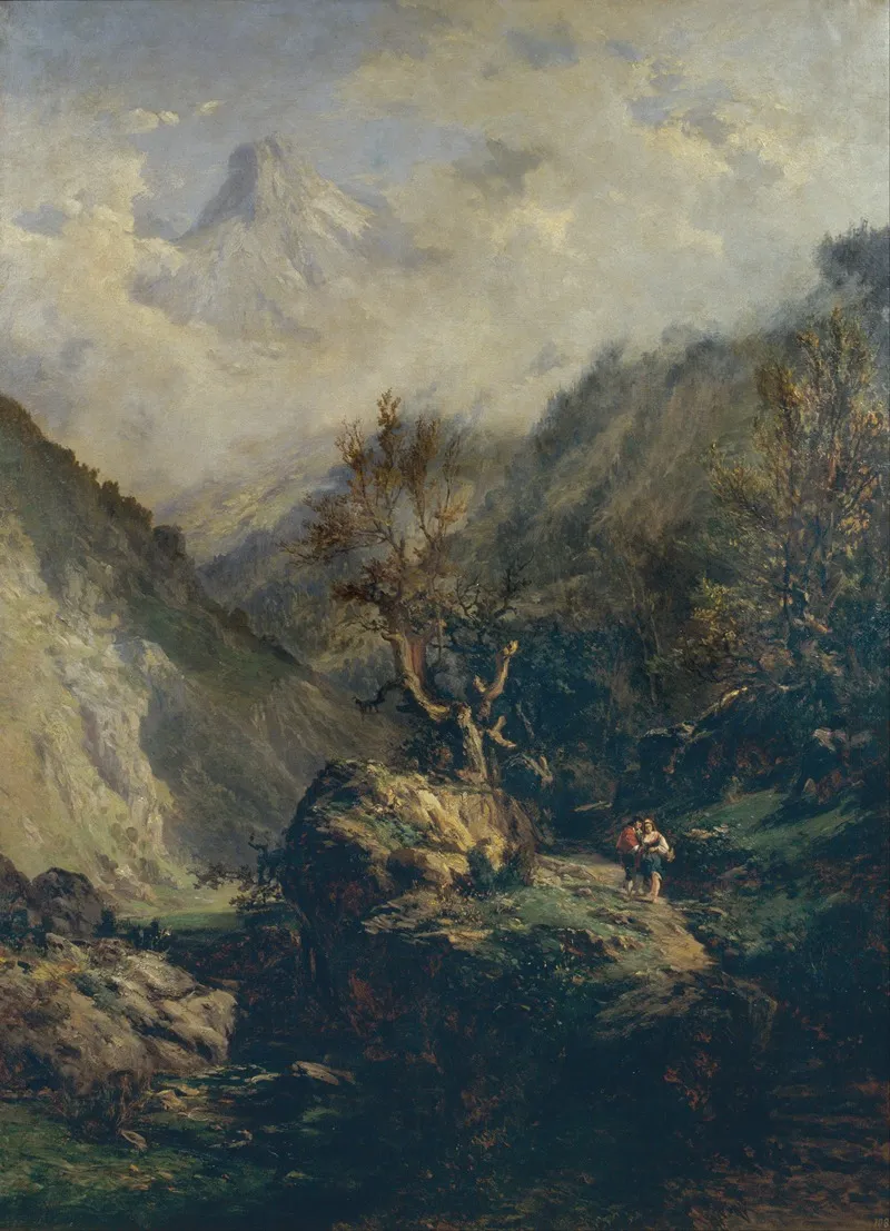 Mountains In Asturias by Carlos de Haes - Canvas Print