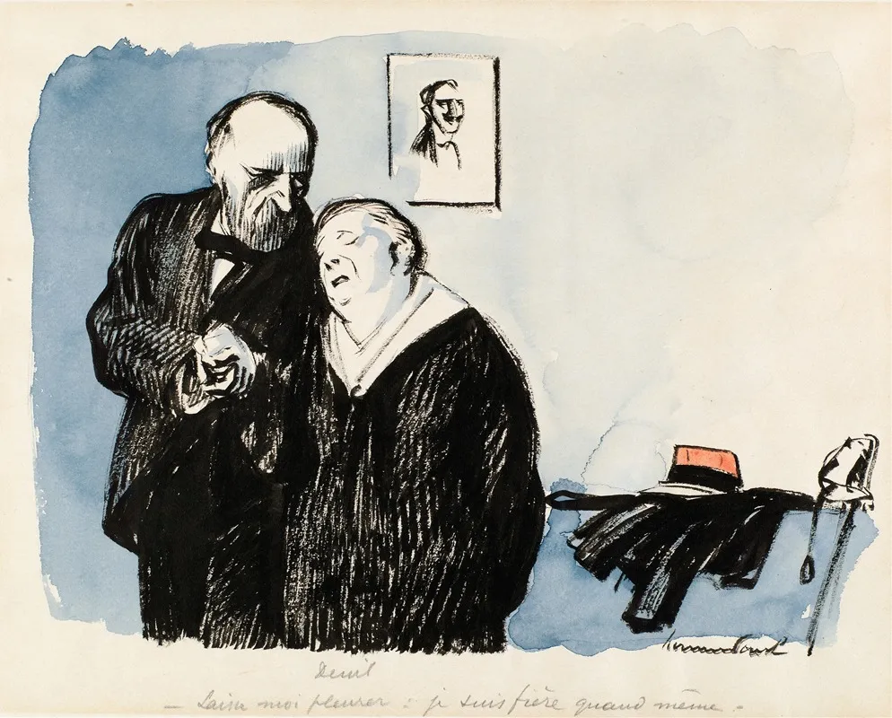 Mourning by René Georges Hermann-Paul - Canvas Print