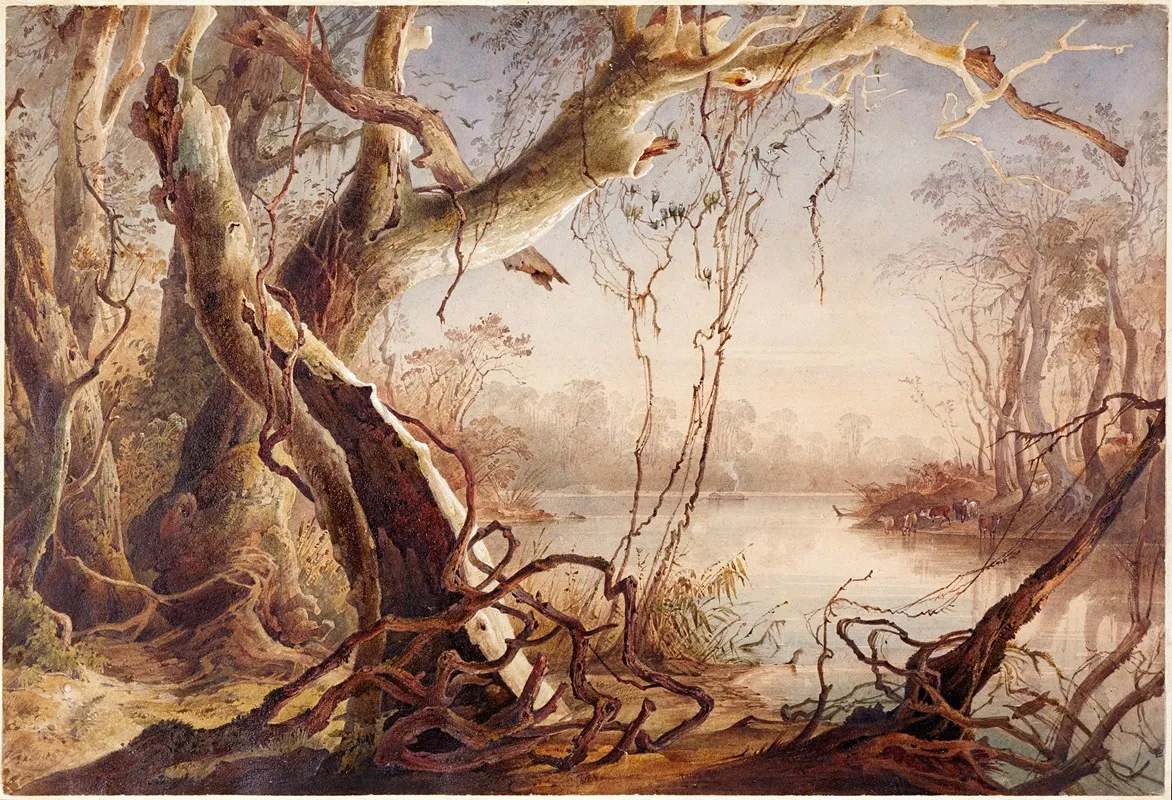 Mouth Of The Fox River Indiana by Karl Bodmer - Canvas Print
