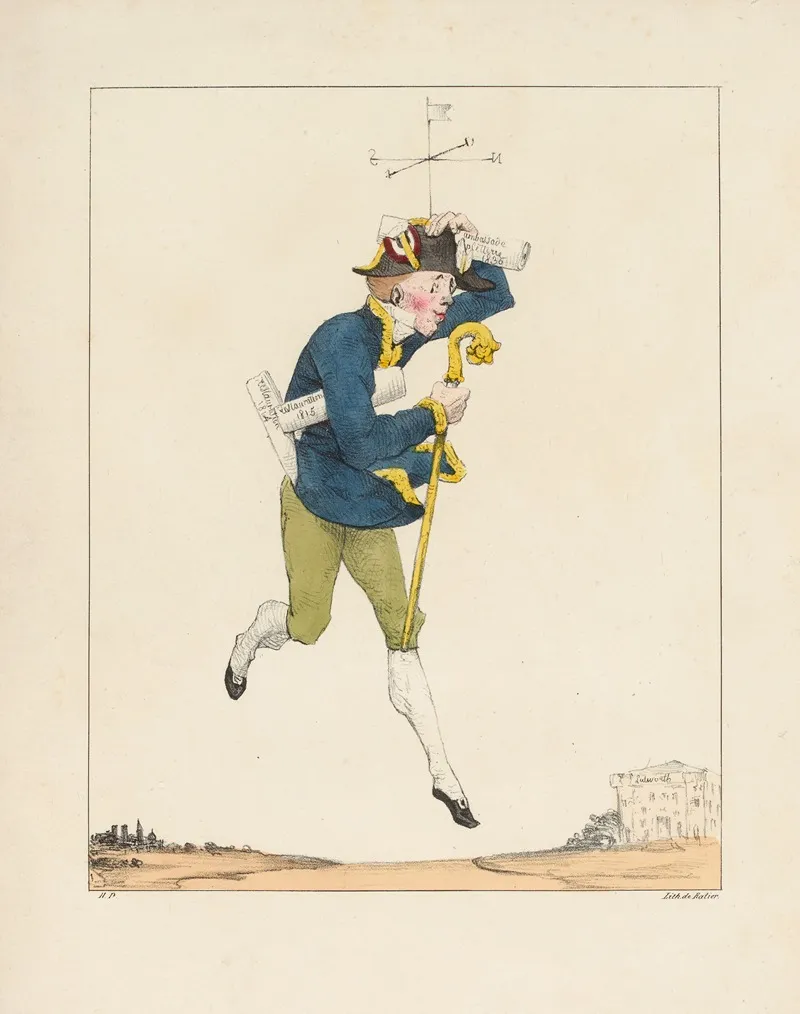 Mr De Bien Au Vent by Honoré Daumier - Canvas Print