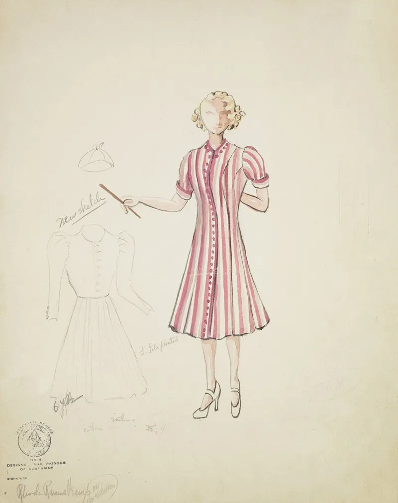 Mr Dooley Jr Miss Daisy Striped Pink And White Dress by Rhoda Rammelkamp - Canvas Print