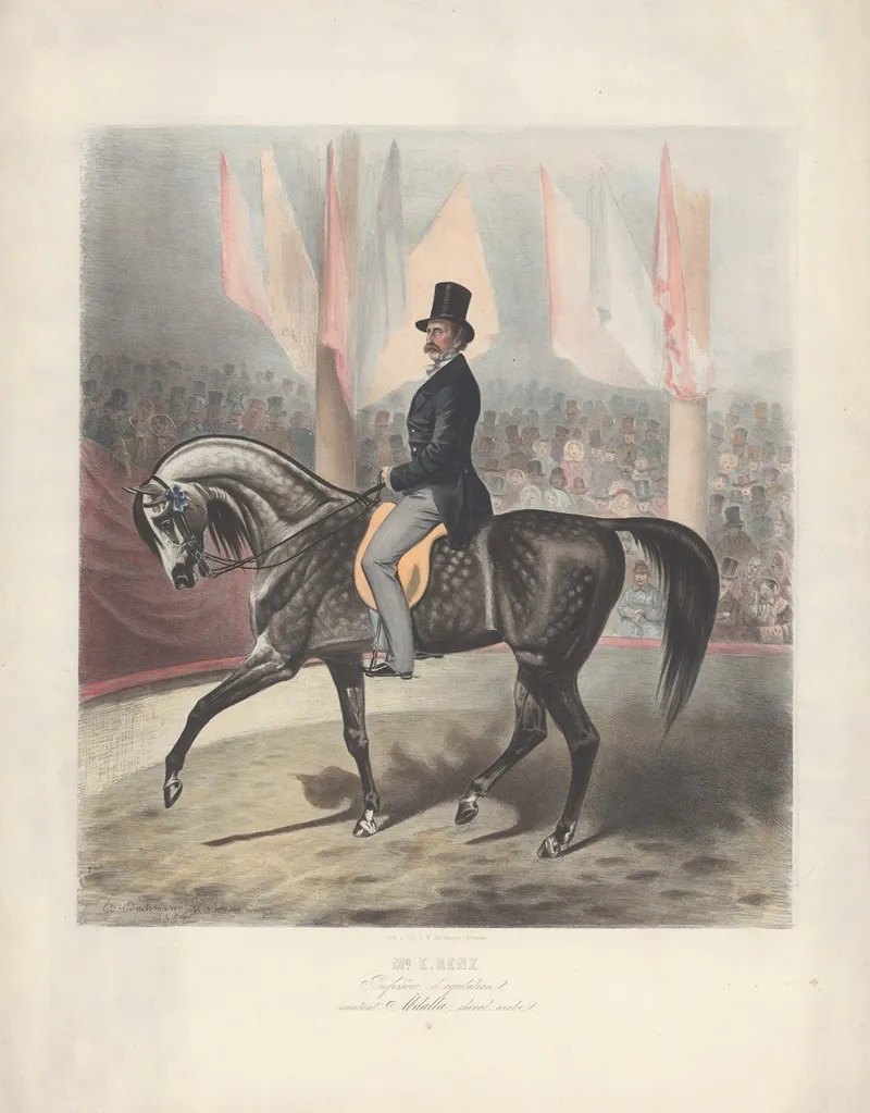 Mr E Renz Professeur D Equitation Montant Abdalla Cheval Arabe by B. Bachmann-Hohmann - Canvas Print