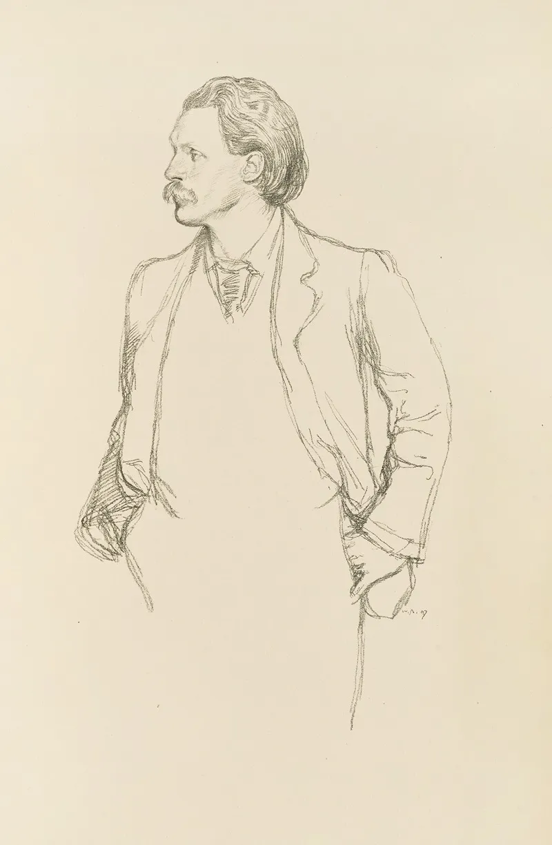 Mr George Gissing by William Rothenstein - Canvas Print