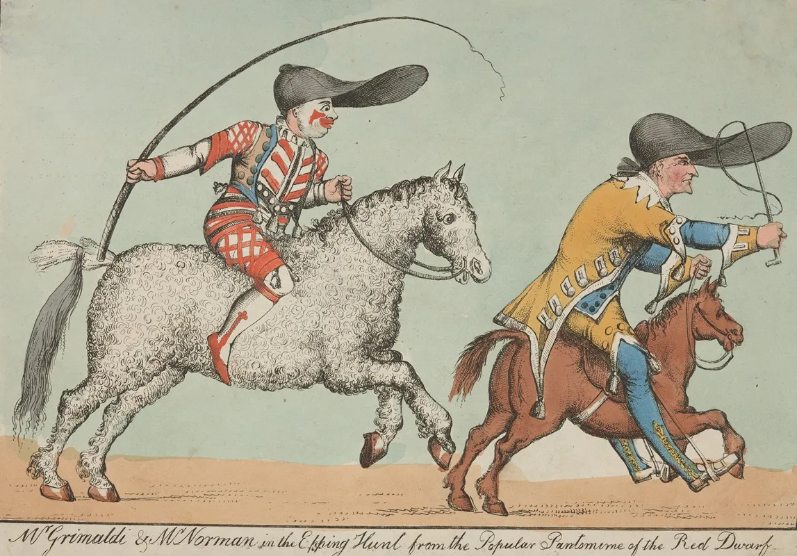 Mr Grimaldi And Mr Norman In The Epping Hunt From The Popular Pantomime Of The Red Dwarf