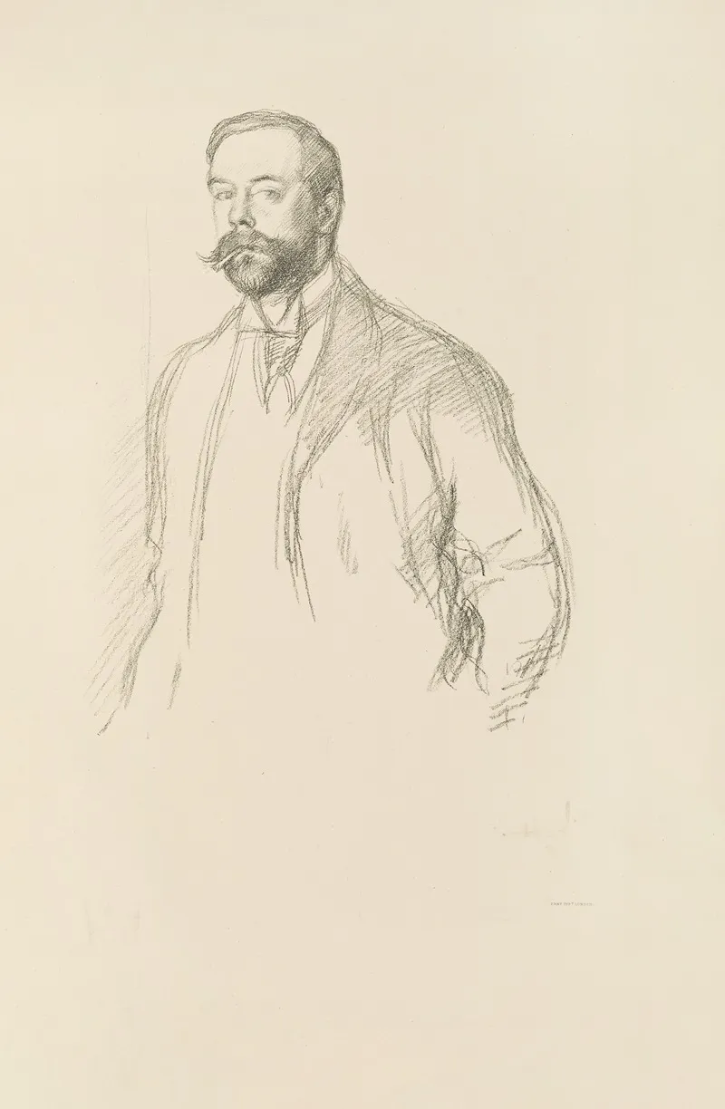 Mr John Sargent R A by William Rothenstein - Canvas Print