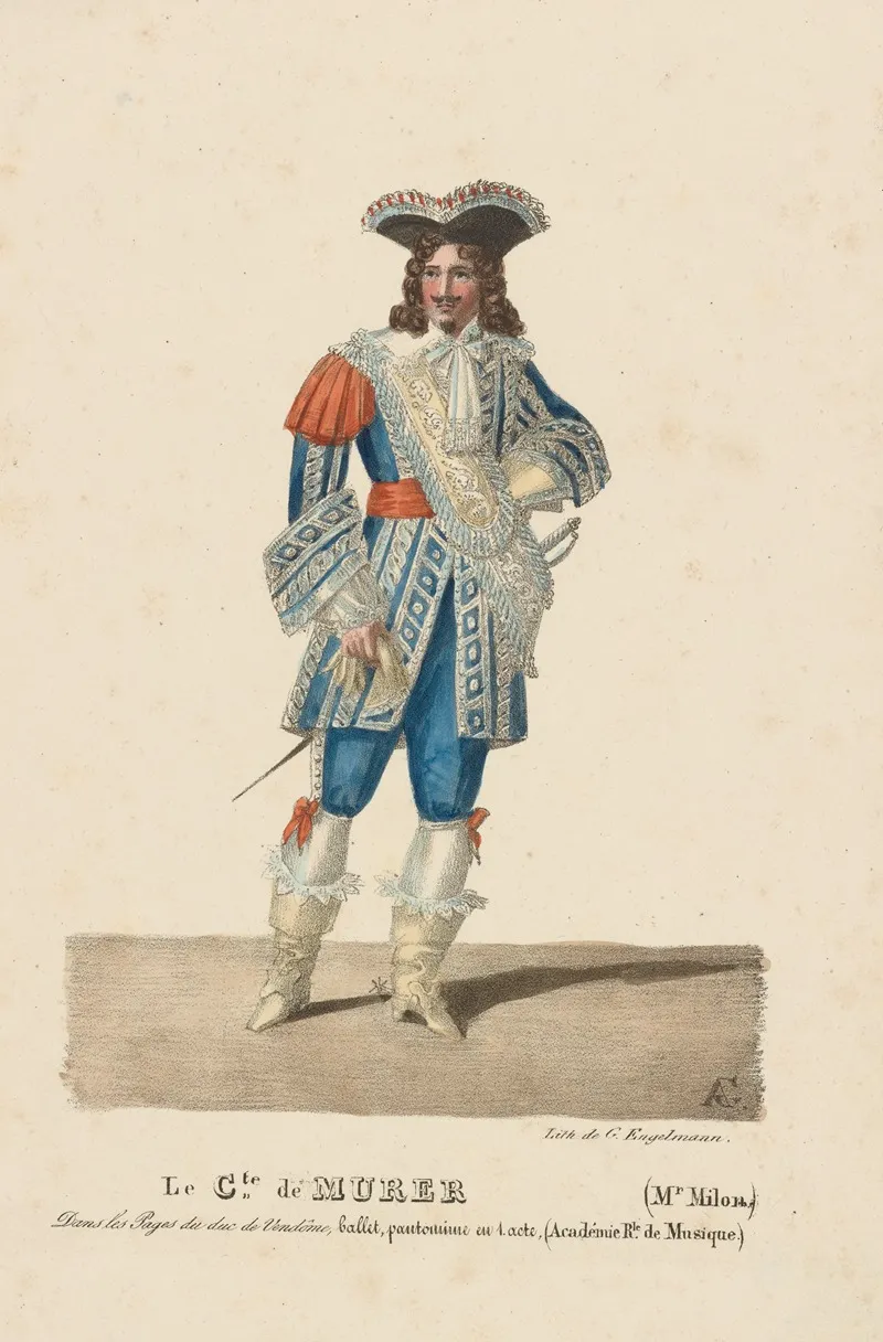 Mr Milon Le Cte De Murer Dans Les Pages Du Duc De Vendome Ballet Pantomime En 1 Acte by Auguste Garneray - Canvas Print
