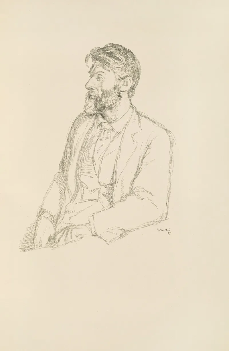 Mr Robert Bridges by William Rothenstein - Canvas Print