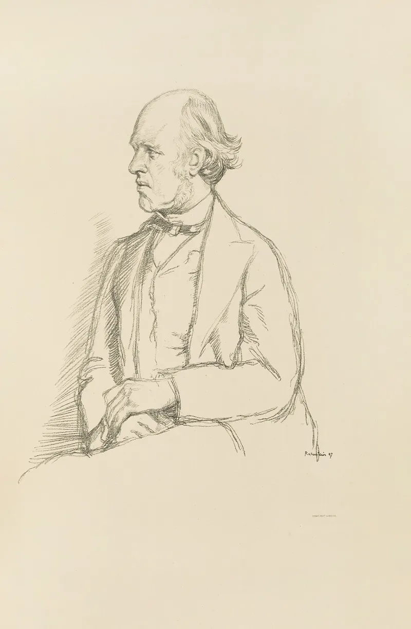 Mr W E H Lecky P C M P by William Rothenstein - Canvas Print