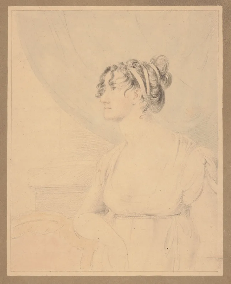Mrs J R Smith Elizabeth Pepperell Sanger Indoors And Leaning On A Chair