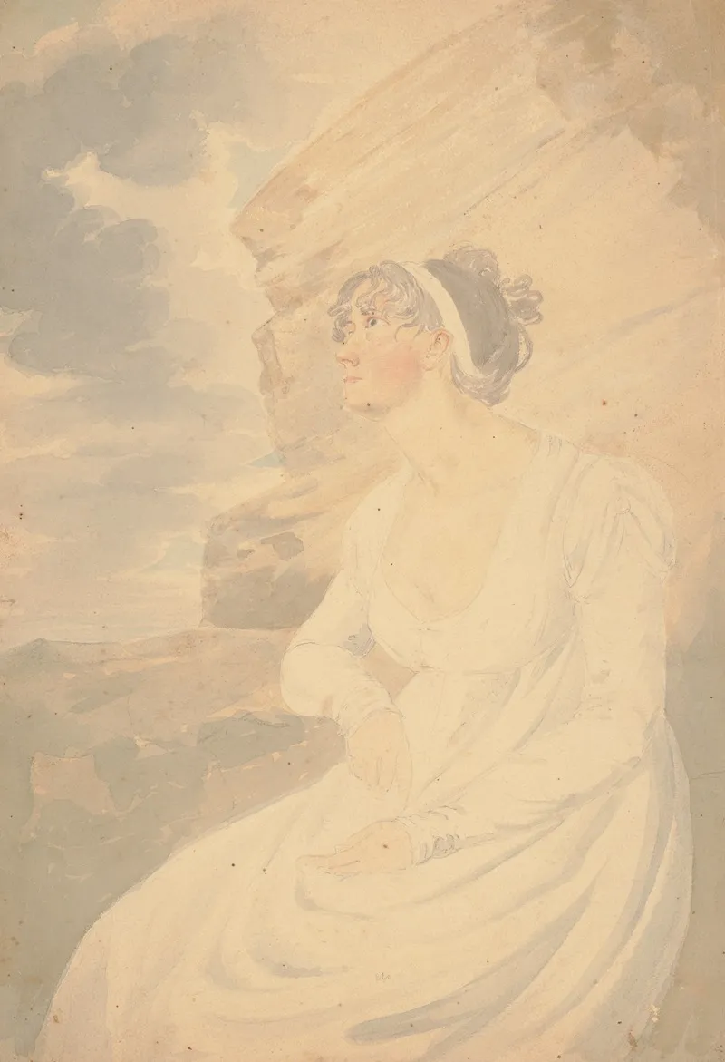 Mrs J R Smith Elizabeth Pepperell Sanger Sitting On A Rock