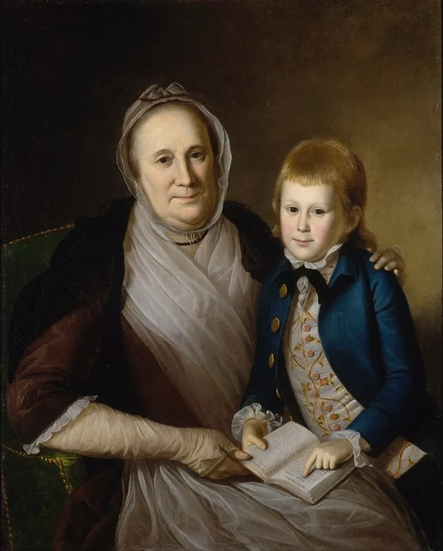 Mrs James Smith And Grandson by Charles Willson Peale - Canvas Print