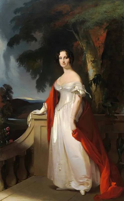 Mrs Reverdy Johnson by Thomas Sully - Canvas Print