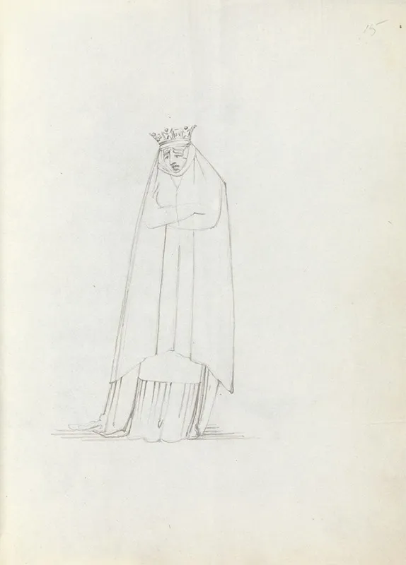 Mrs Siddons Frontal Full Body With Head Looking Down With Arms Folded
