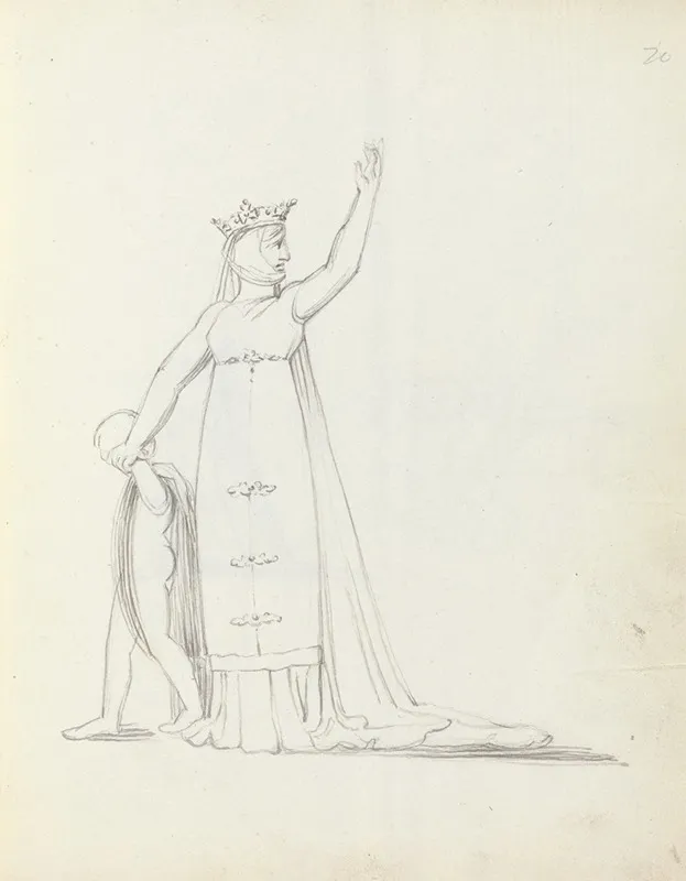Mrs Siddons Leading Child By The Hand With Left Arm Raised