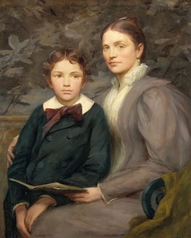 Mrs William T Evans And Her Son
