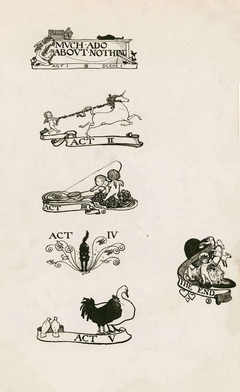 Much Ado About Nothing Headings by Byam Shaw - Canvas Print