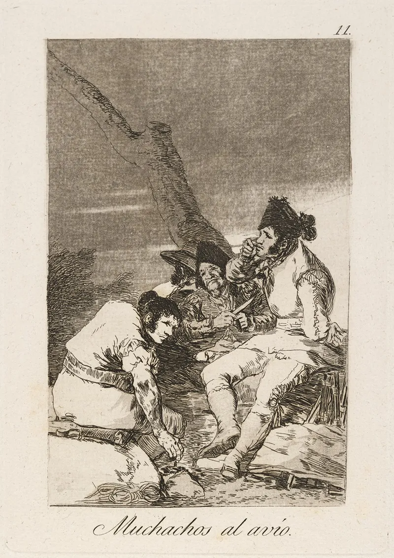 Muchachos Al Avio Lads Making Ready by Francisco de Goya - Canvas Print