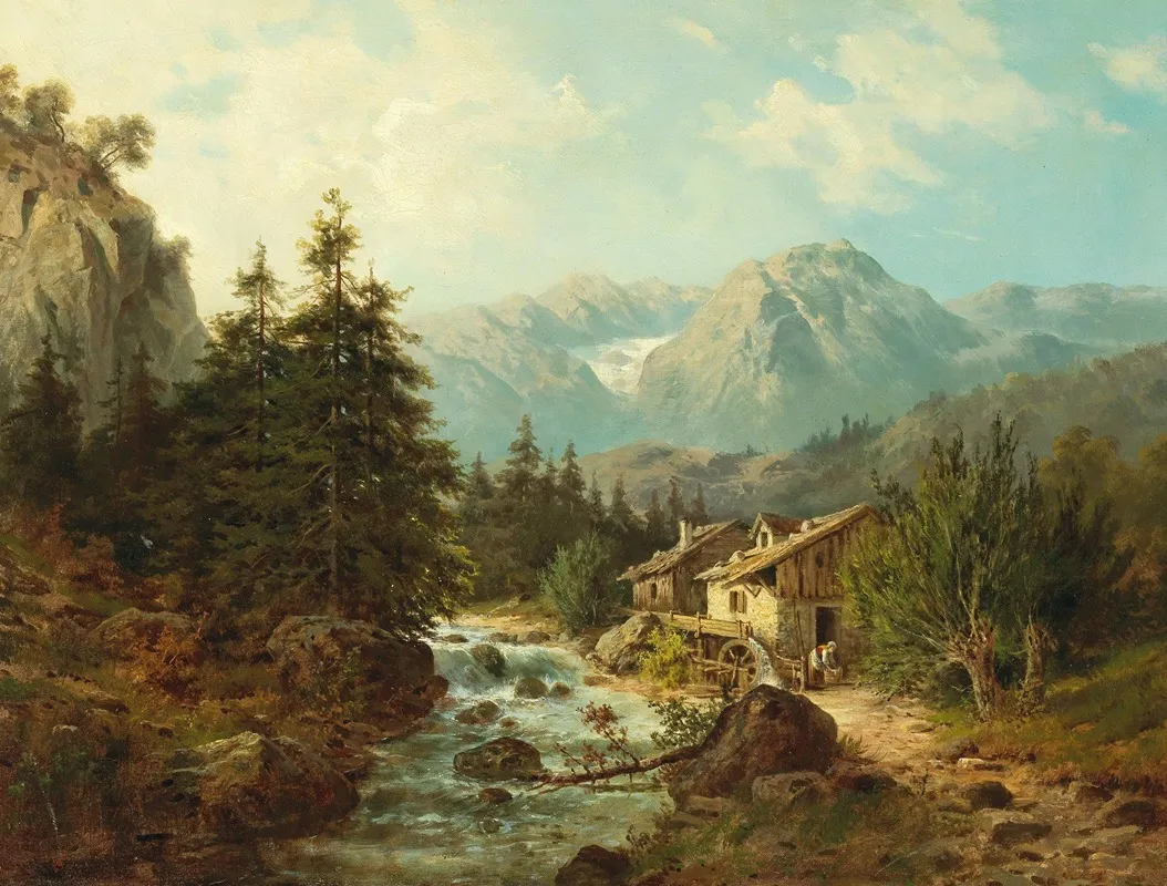 Muhle Am Gebirgsbach 4 by Julius Rose - Canvas Print