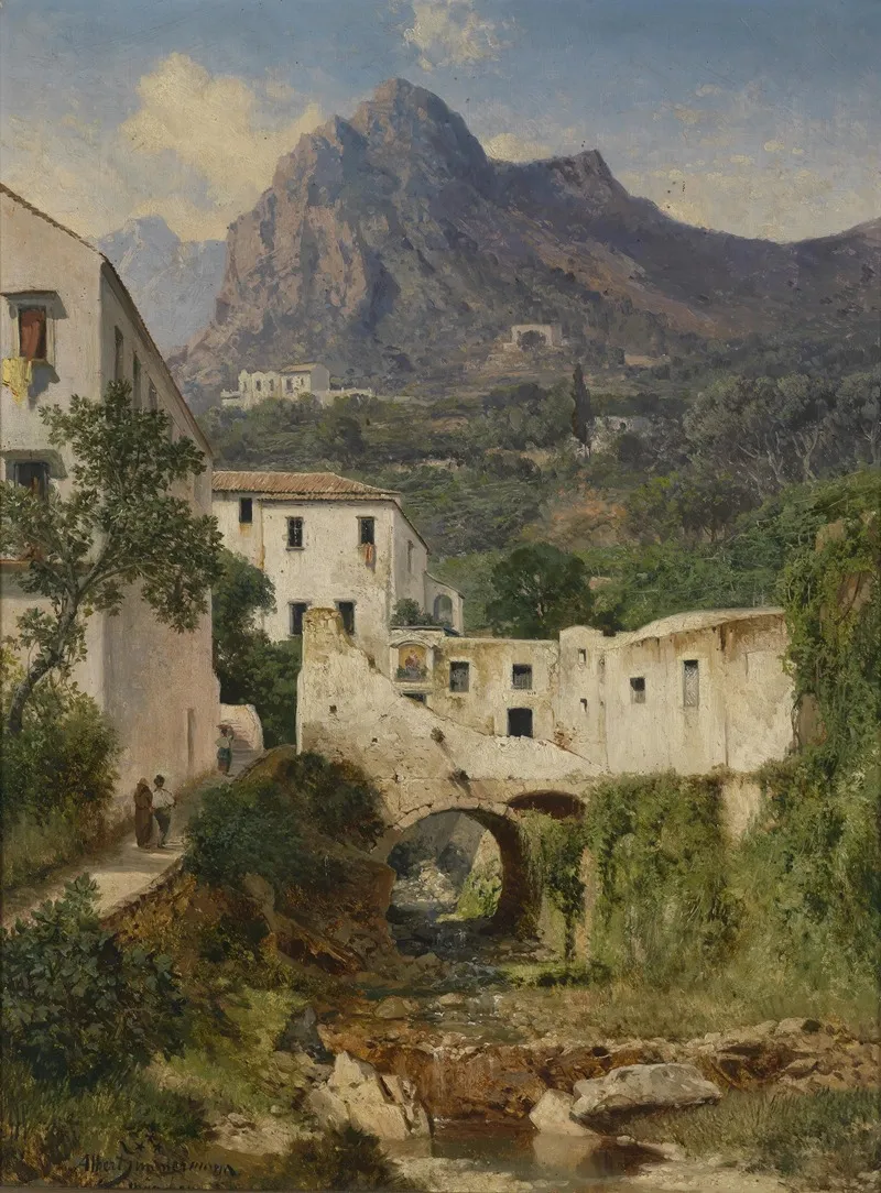 Muhltal Bei Amalfi by Albert Zimmermann - Canvas Print