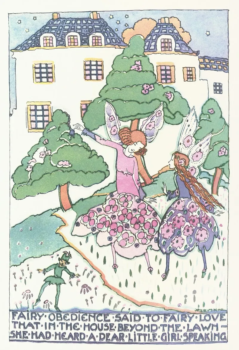 Mummys Bedtime Story Book Pl 16 by Jessie Marion King - Canvas Print