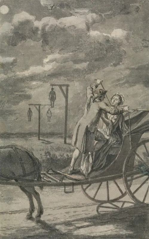 Murder In The Carriage Probably A Design For The Tyburn Chronicle by Samuel Wale - Canvas Print