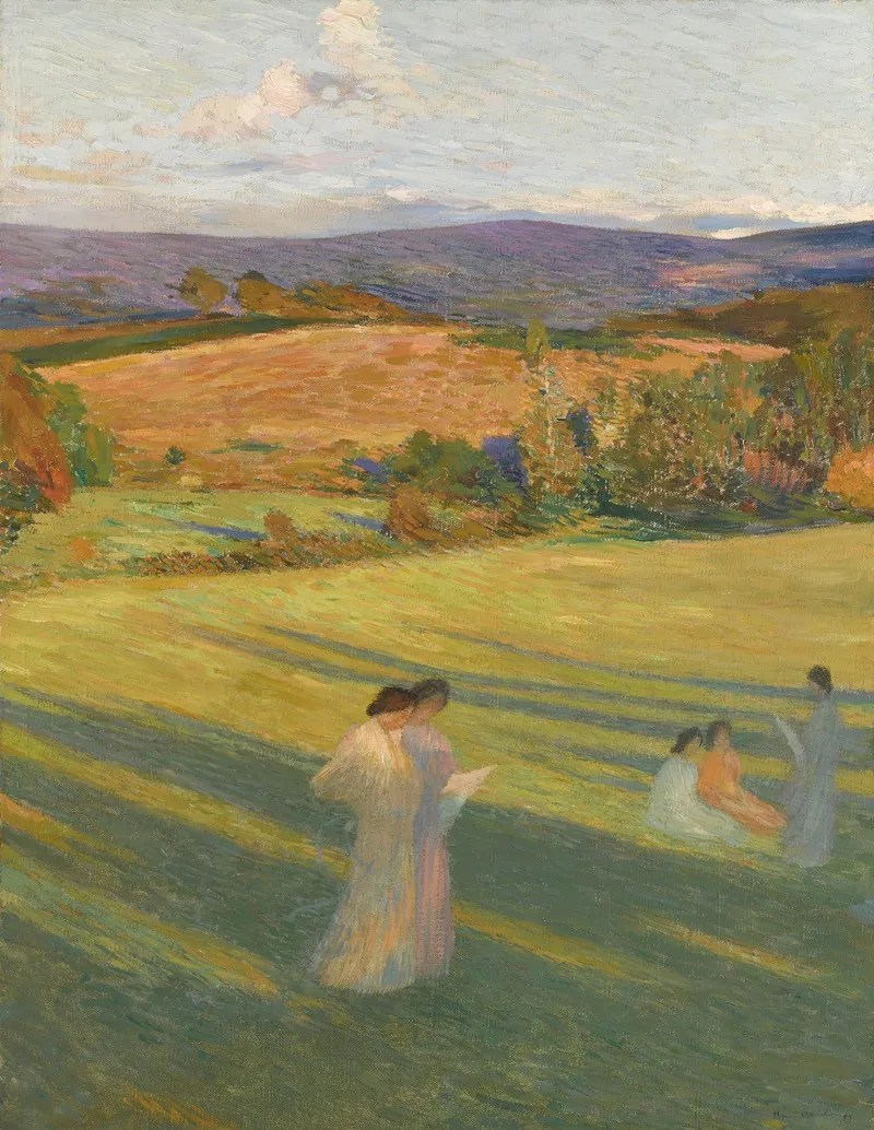 Muses Dans Un Paysage by Henri Martin - Canvas Print
