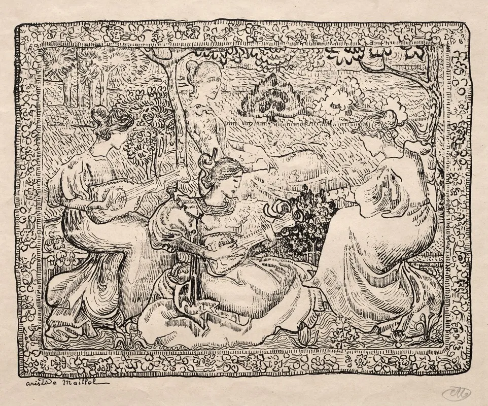 Music 6 by Aristide Maillol - Canvas Print