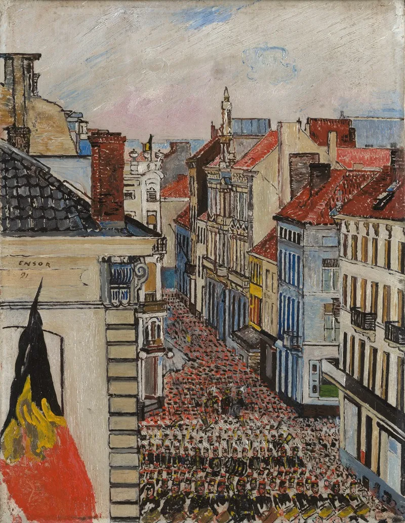 Music In Vlaanderenstraat by James Ensor - Canvas Print