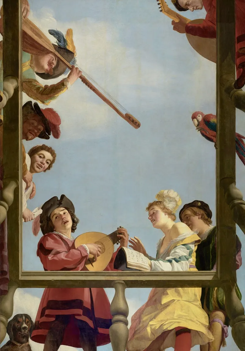 Musical Group On A Balcony by Gerard van Honthorst - Canvas Print