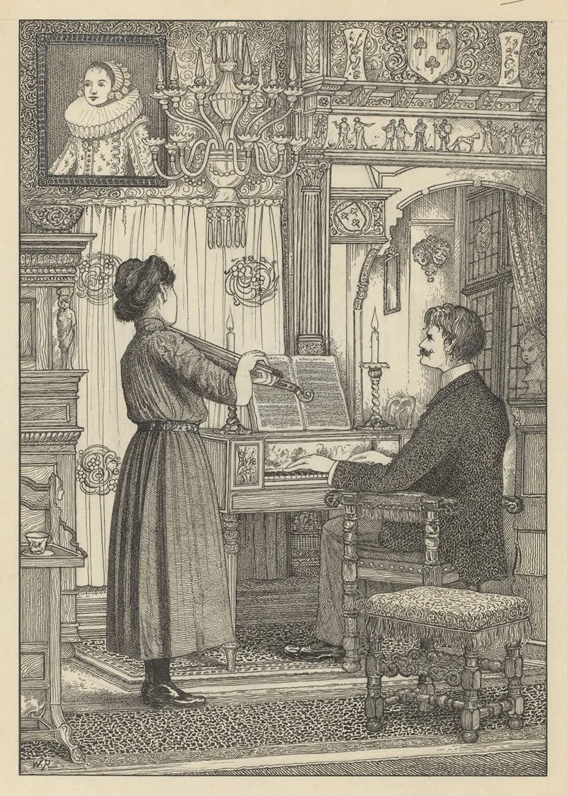 Musicerende Man En Vrouw by Willem Pothast - Canvas Print