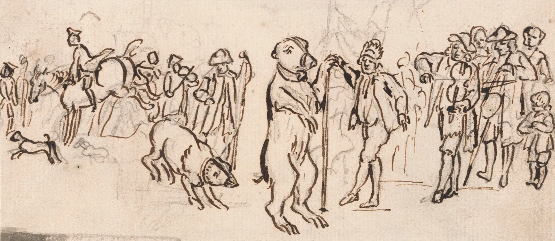 Musicians And A Performing Bear
