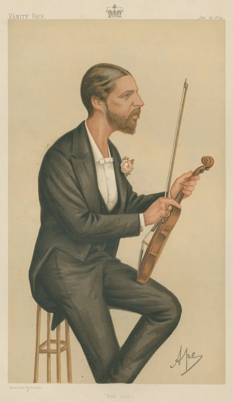 Musicians First Violin H R H Duke Of Edinburgh January 10 1874 by Carlo Pellegrini - Canvas Print