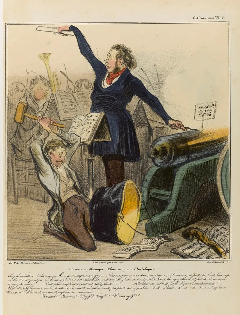 Musique Pyrothecnique Charivarique Et Diabolique by Honoré Daumier - Canvas Print