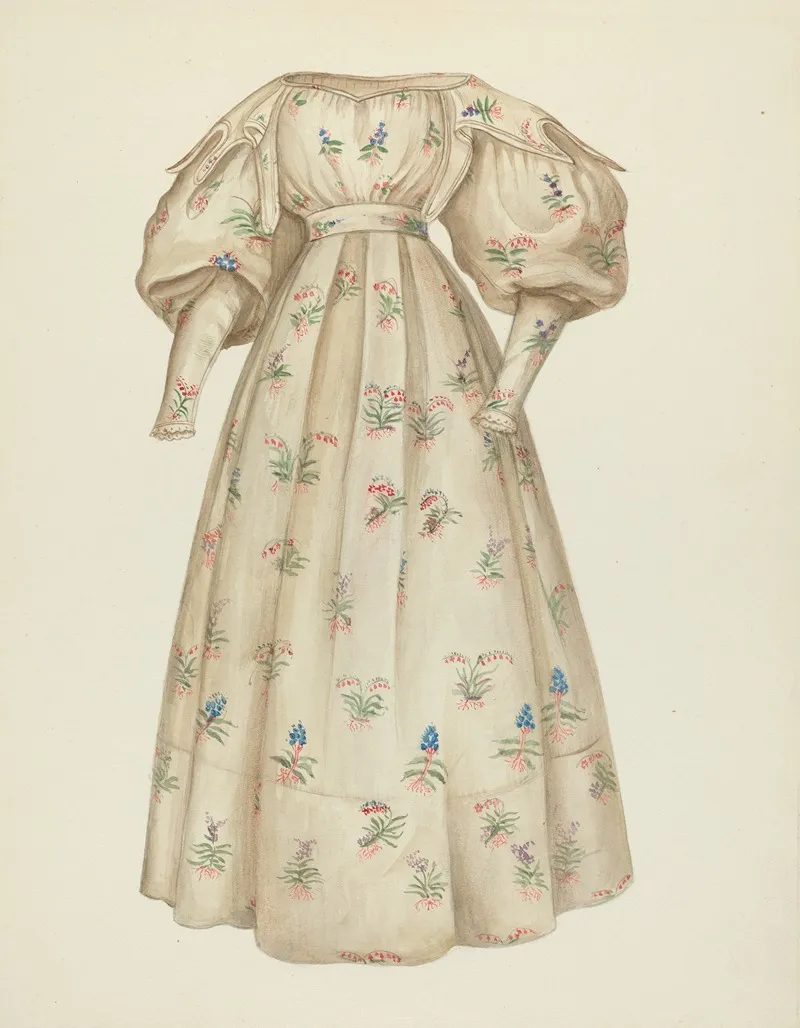 Muslin Dress by American 20th Century - Canvas Print
