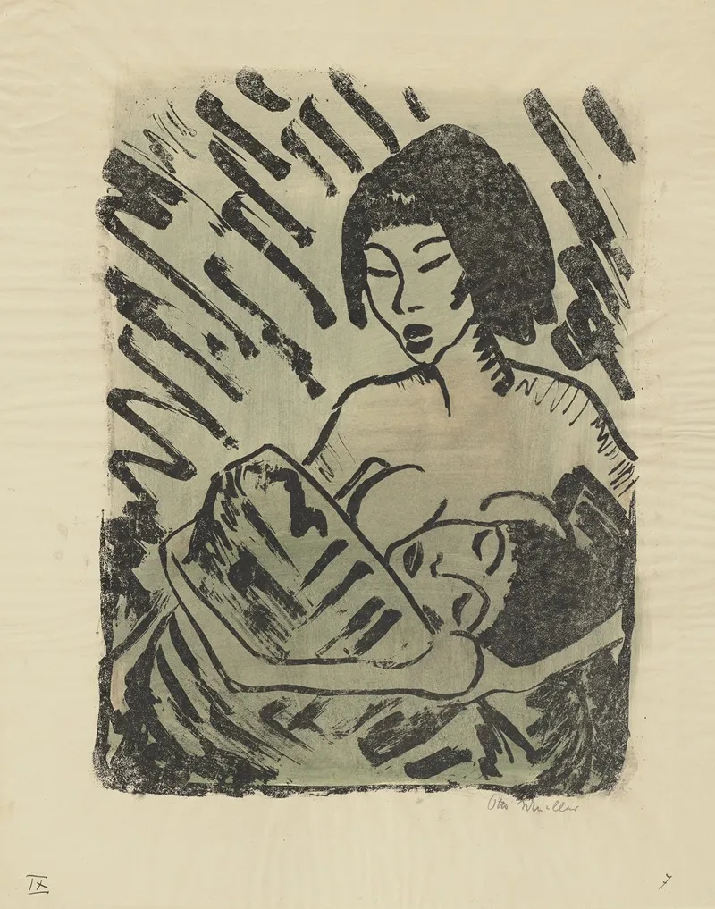 Mutter Und Kind I by Otto Mueller - Canvas Print