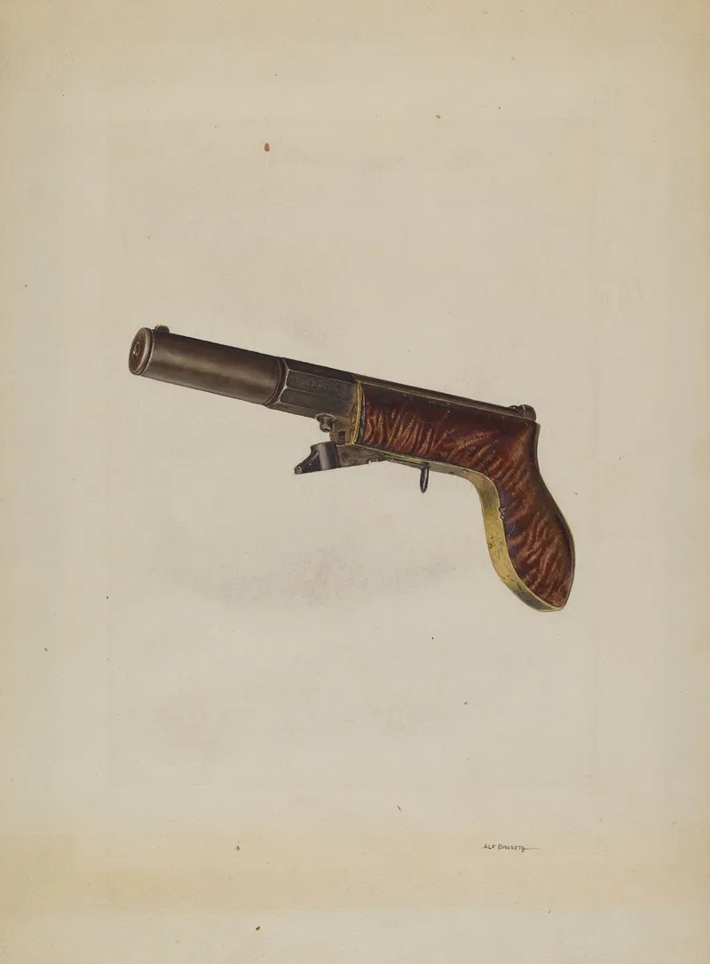 Muzzle Loading Pistol by Alf Bruseth - Canvas Print