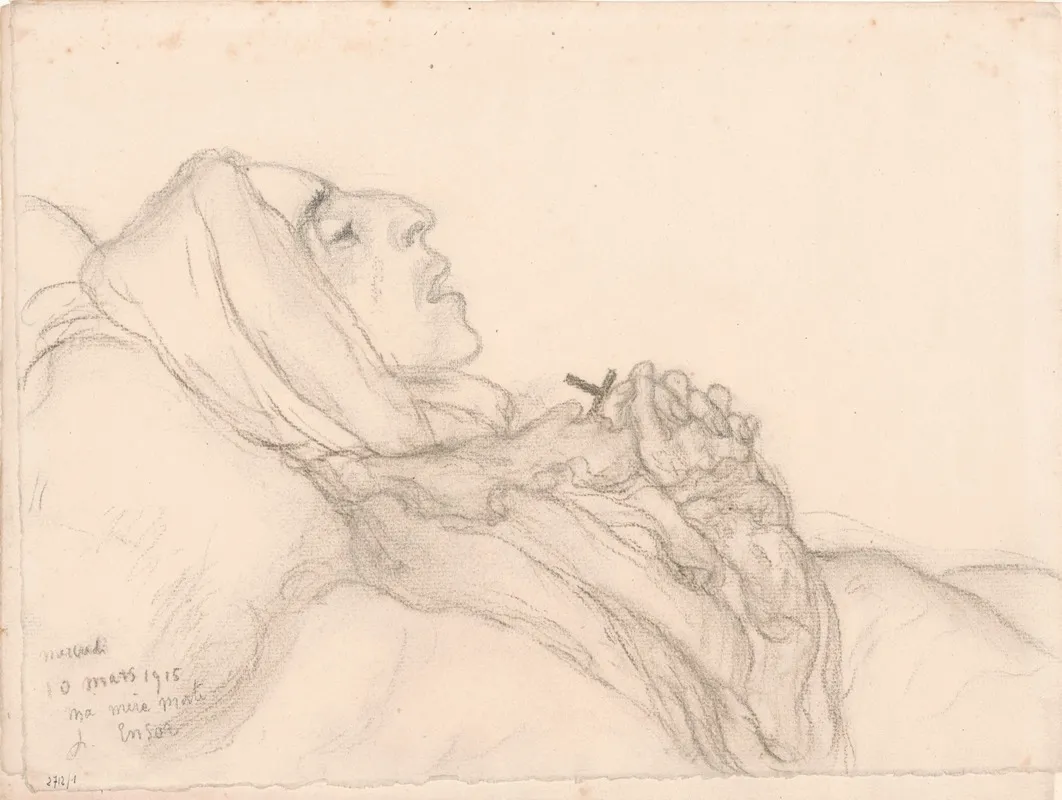 My Dead Mother Ii by James Ensor - Canvas Print