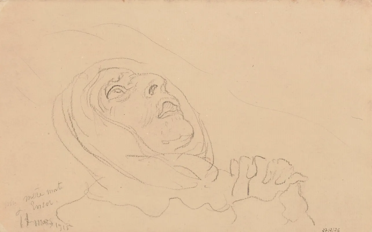 My Dead Mother Iv by James Ensor - Canvas Print