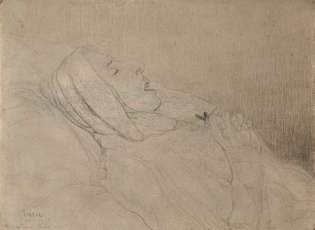 My Dead Mother by James Ensor - Canvas Print