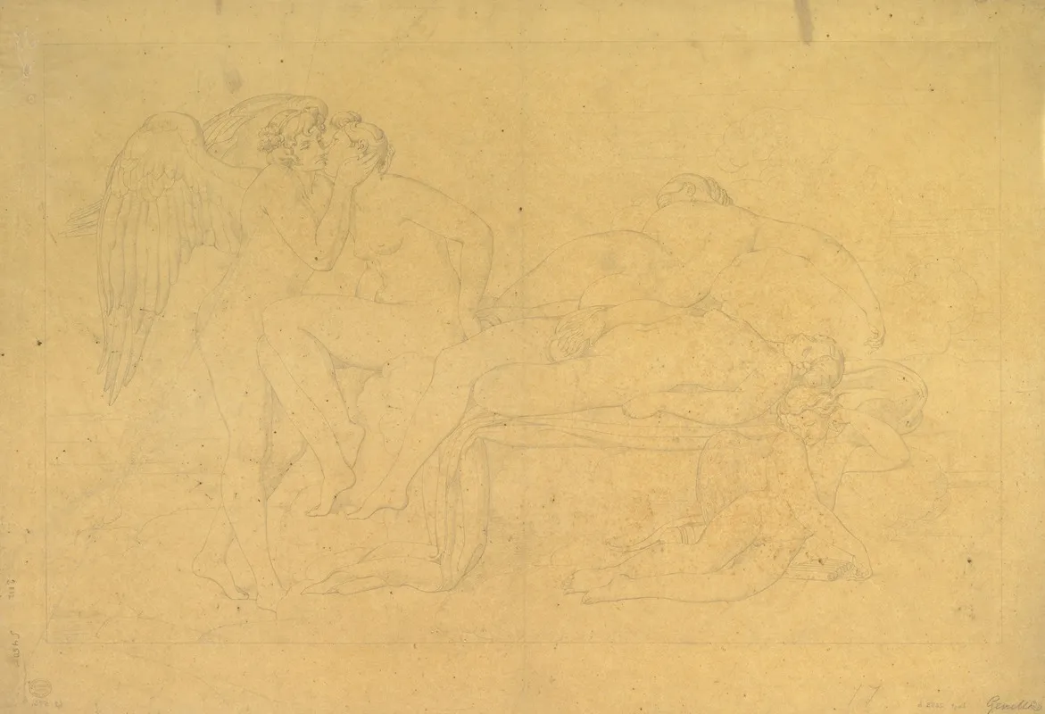 Mythological Scene From The Legend Of Cupid And Psyche