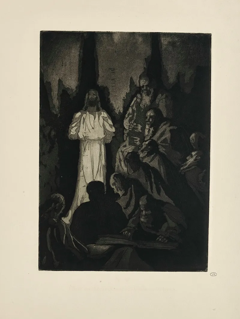 N 37 Christ Est Debout Devant Ces Hommes Tenebreux by Emile Bernard - Canvas Print