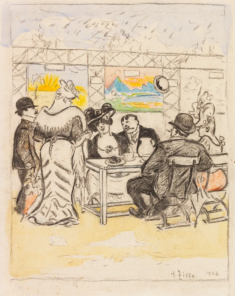 Na Ja Nbisken Kleen Is Mein Mann Ja Aba Enerjie Hat Der Wien Jroser by Heinrich Zille - Canvas Print