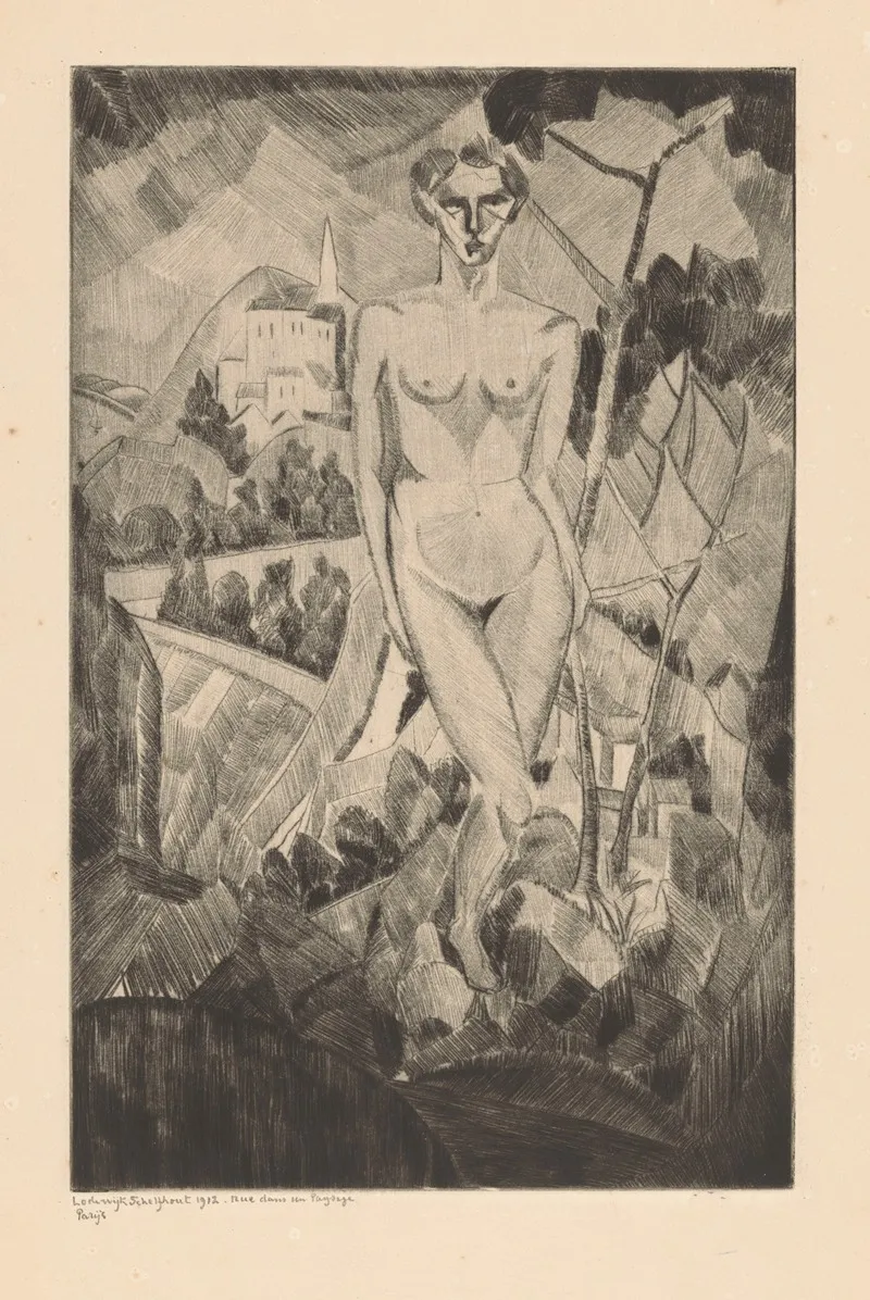 Naakte Vrouw In Heuvellandschap Nue Dans Un Paysage