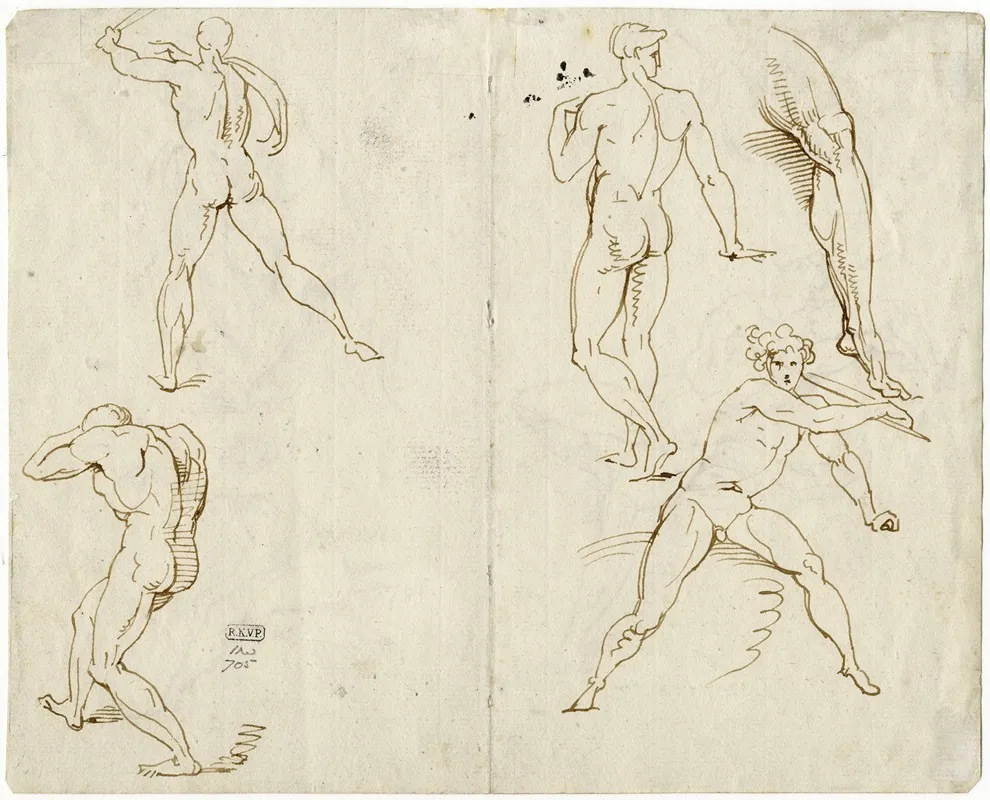 Naaktfiguren In Diverse Houdingen 2 by David Humbert de Superville - Canvas Print