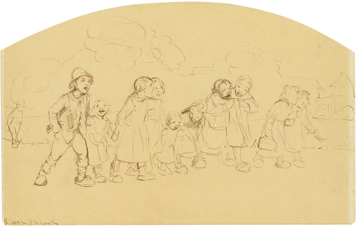 Naar T School by Alfred Ost - Canvas Print