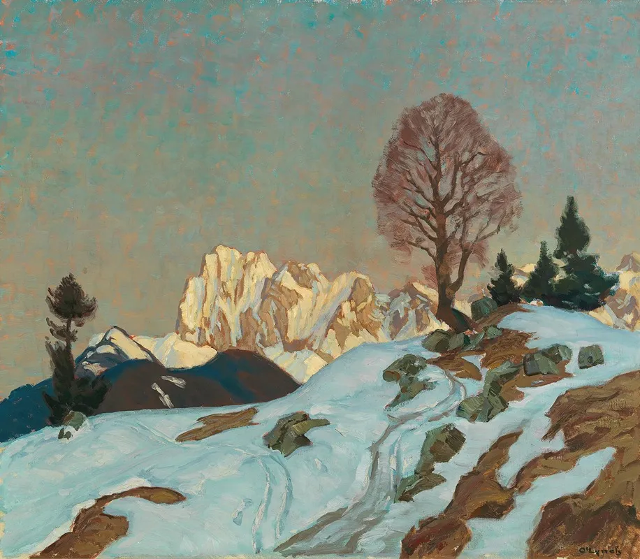 Nachtleuchten Am Karwendel by Carl O'Lynch of Town - Canvas Print