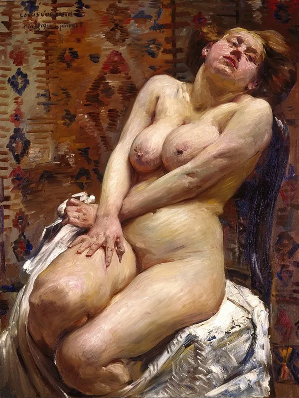 Nana Female Nude by Lovis Corinth - Canvas Print